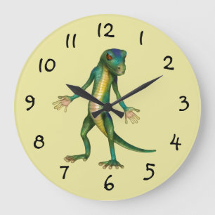 Grande Horloge Ronde Cool Lizard Mur Clock