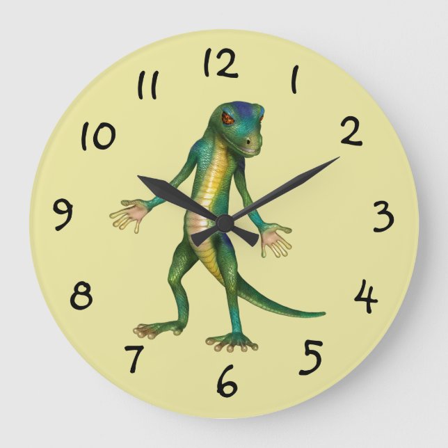 Grande Horloge Ronde Cool Lizard Mur Clock (Recto)