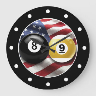 Grande Horloge Ronde Cool Men's Man Cave Pool Room Wall Clocks