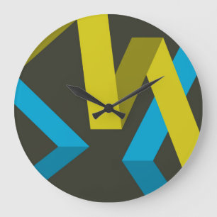 Grande Horloge Ronde Cool, moderne, tendance géométrique modes fluides