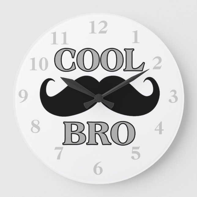 Grande Horloge Ronde Cool Mustache Bro (Recto)