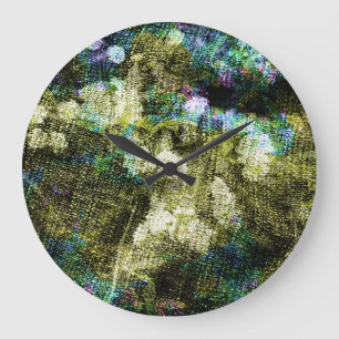 Grande Horloge Ronde Cool, unique, art numérique tendance de motif de f
