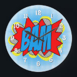 Grande Horloge Ronde Cool Vintage de bande dessinée Pop Art Style BAM!<br><div class="desc">Ajoutez un éclat de flair rétro à votre espace avec cette horloge murale Cool Vintage de BD Livre Pop Art Style BAM!. Doté d'un design dynamique et d'inspiration comique, cette horloge est idéale pour les créateurs de tendances et les amateurs d'art. Ses couleurs audacieuses et son motif fantaisiste en font...</div>