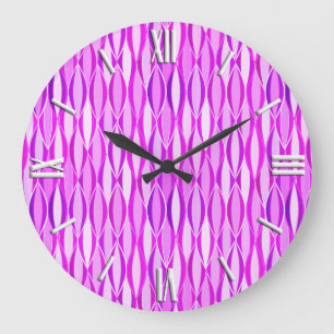 Grande Horloge Ronde Copie de ruban de la moitié du siècle - orchidée