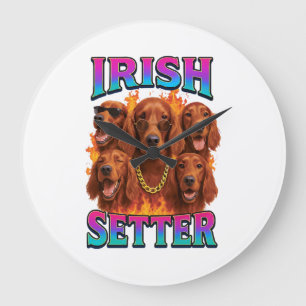 Grande Horloge Ronde Copie de Setter Irlandais