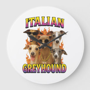 Grande Horloge Ronde Copie Lévrier Italien