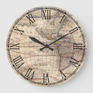 Grande Horloge Ronde Copie vintage de carte