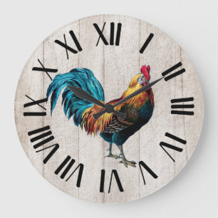 Grande Horloge Ronde Coq de Ferme