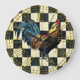 Grande Horloge Ronde Coq vintage sur le contrôle