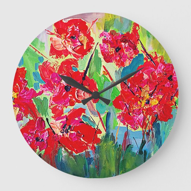 Grande Horloge Ronde Coquelicots (Recto)