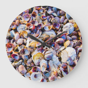 Grande Horloge Ronde Coquilles de mer par le bord de mer