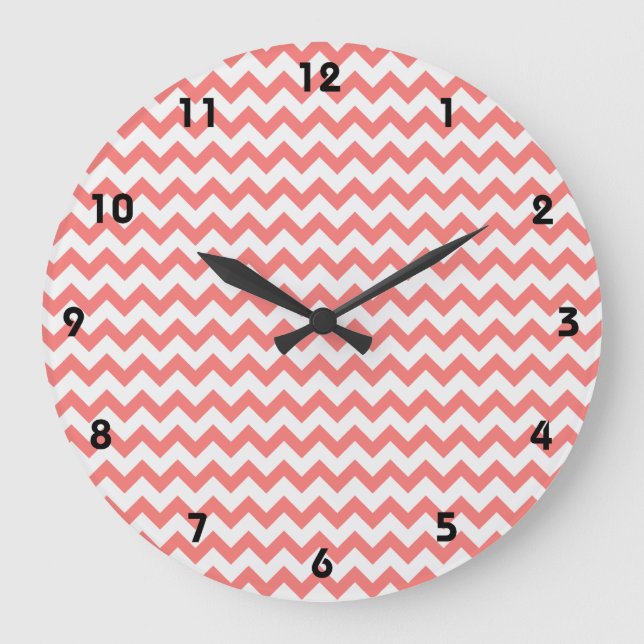 Grande Horloge Ronde Coral Pink Chevron (Recto)