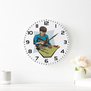 Grande Horloge Ronde Cordonnier Réparateur de Chaussures Bottier Vintag