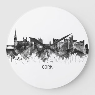 Grande Horloge Ronde Cork Ireland Skyline BW