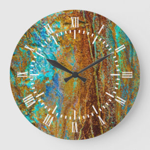 Grande Horloge Ronde Corrosion colorée