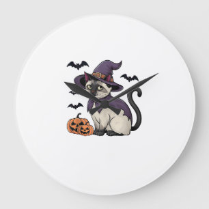 Grande Horloge Ronde Costume de sorcière chauve-souris citrouille drôle