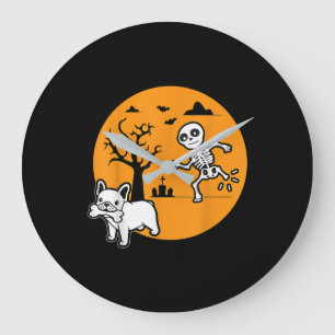 Grande Horloge Ronde Costume d'Halloween pour chien taureau français sq