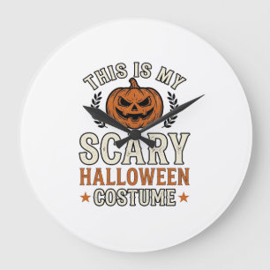 Grande Horloge Ronde Costume Halloween effrayant Chemise vintage citrou