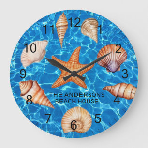 Grande Horloge Ronde Costumes côtiers modernes Trésor Océan Personnalis