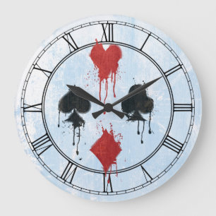 Grande Horloge Ronde Costumes de carte pulvérisés