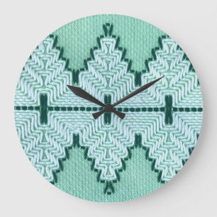 Grande Horloge Ronde Couchage en fil textile rétro, pulsation graphique