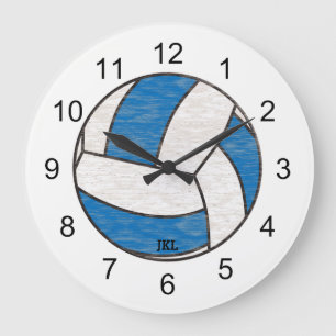 Grande Horloge Ronde Couche Bleu Et Blanc Du Mur De La Balle De Volley