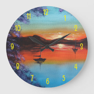 Grande Horloge Ronde Coucher de soleil dans la baie