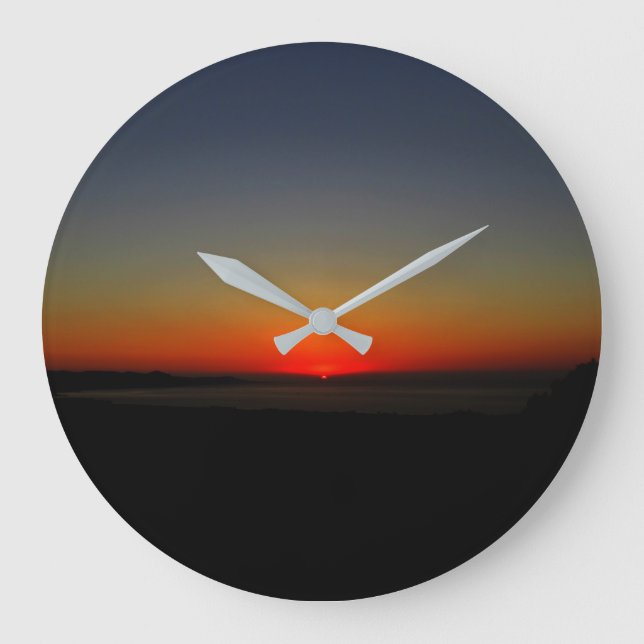 Grande Horloge Ronde Coucher de soleil dans l'eau (Recto)