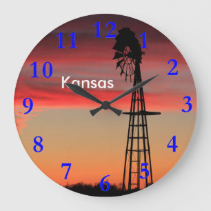 Grande Horloge Ronde Coucher de soleil de Firey Kansas