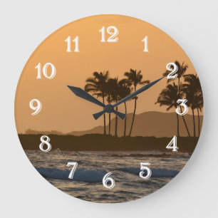 Grande Horloge Ronde Coucher de soleil de l'océan Kauai Hawaii