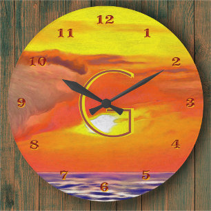 Grande Horloge Ronde Coucher de soleil Monogramme 2443