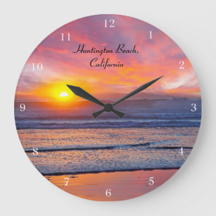 Grande Horloge Ronde Coucher de soleil spectaculaire à Huntington Beach