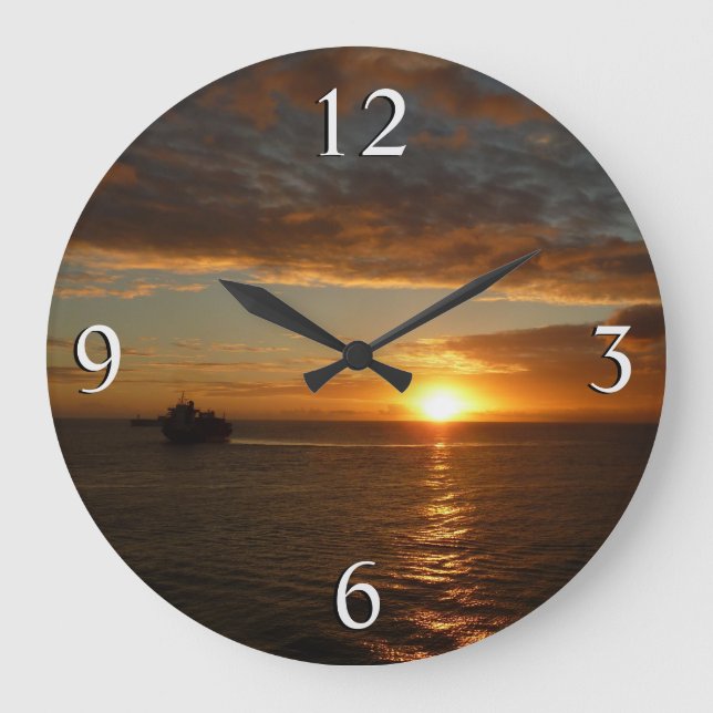 Grande Horloge Ronde Coucher de soleil sur la mer II (Recto)