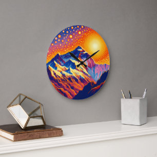 Grande Horloge Ronde Coucher de soleil sur l'Everest