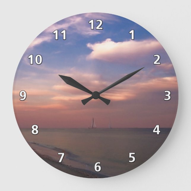 Grande Horloge Ronde Coucher de soleil sur l'île de Sanibel (Recto)