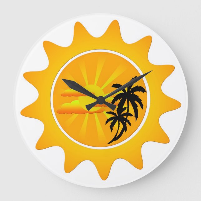 Grande Horloge Ronde Coucher de soleil tropical (Recto)