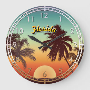 Grande Horloge Ronde Coucher du soleil de la Floride
