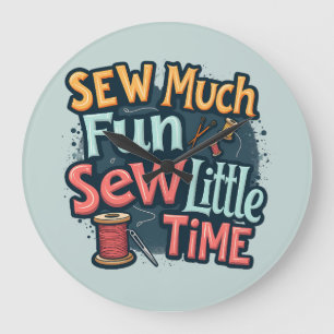 Grande Horloge Ronde Coudre beaucoup de plaisir Coudre peu de temps Ret