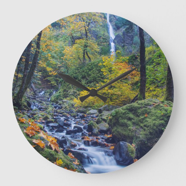 Grande Horloge Ronde Couleur d'automne le long de Starvation Creek Fall (Recto)