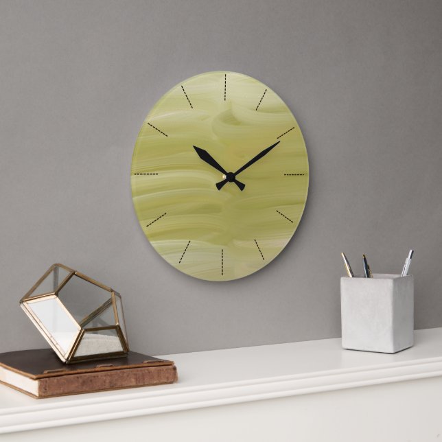 Grande Horloge Ronde Couleur d'olive (Bureau)