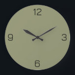 Grande Horloge Ronde Couleur foncé vert 91946E - Option pour ajouter un<br><div class="desc">Ajoutez un nom, des initiales ou du texte, ou gardez la couleur seule. La couleur correspond à d'autres éléments du magasin en fonction du nom et du code HEX (triplet hexadécimal à six chiffres) qui s'affiche. Utilisez ce code pour mélanger, mettre en correspondance et customiser tout autre élément pour l'accompagner...</div>