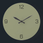 Grande Horloge Ronde Couleur foncé vert 91946E - Option pour ajouter un<br><div class="desc">Ajoutez un nom, des initiales ou du texte, ou gardez la couleur seule. La couleur correspond à d'autres éléments du magasin en fonction du nom et du code HEX (triplet hexadécimal à six chiffres) qui s'affiche. Utilisez ce code pour mélanger, mettre en correspondance et customiser tout autre élément pour l'accompagner...</div>