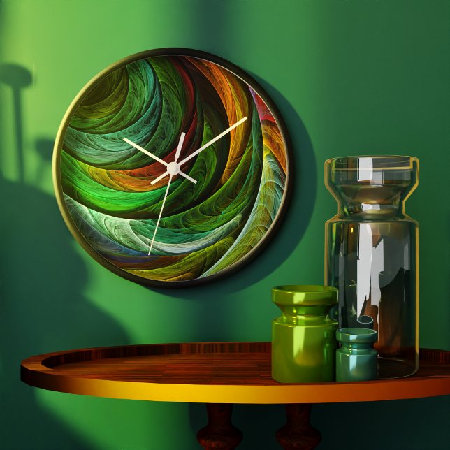 Grande Horloge Ronde Couleur Gloire Moderne Art Abstrait Motif Élégant (Color Glory Modern Abstract Art Pattern Elegant Wall Clock )