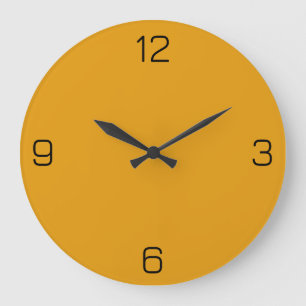 Grande Horloge Ronde Couleur orange Gamboge E49B0F - Ajouter Votre Nom