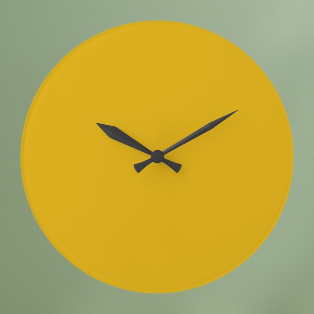 Grande Horloge Ronde Couleur solide jaune moutarde (Créateur téléchargé)