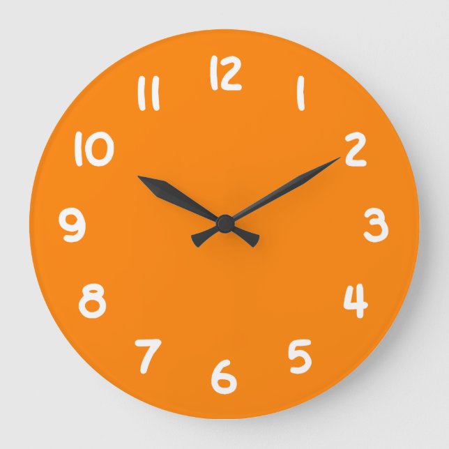 Grande Horloge Ronde Couleur solide orange (Recto)