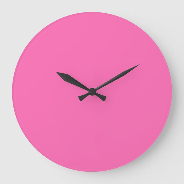 Grande Horloge Ronde Couleur solide rose chaud (Recto)