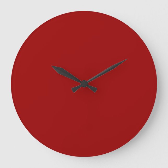 Grande Horloge Ronde Couleur solide rouge Crimson (Recto)