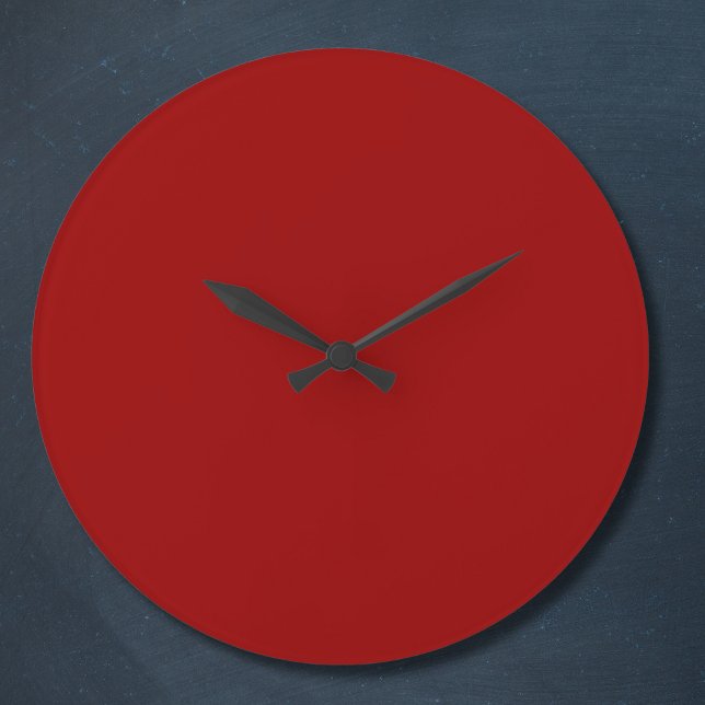 Grande Horloge Ronde Couleur solide rouge Crimson (Créateur téléchargé)