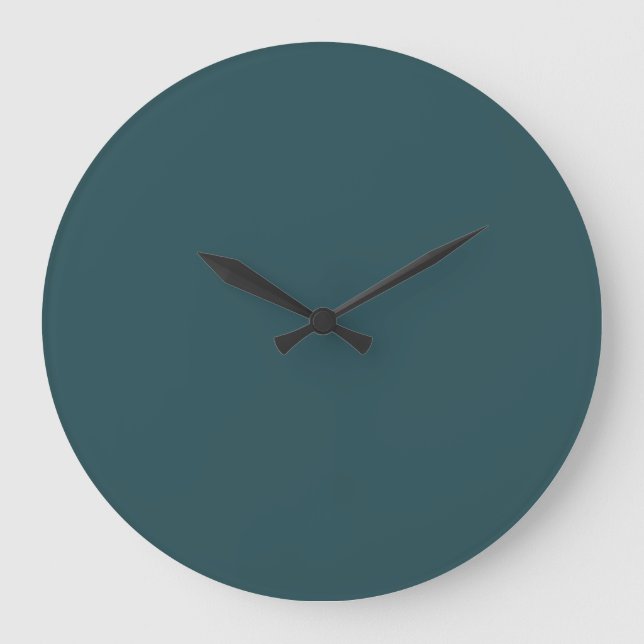 Grande Horloge Ronde Couleur solide Turquoise profonde (Recto)